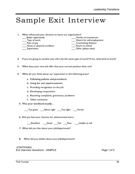 what is exit interview with example