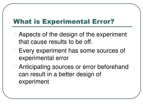 what is experimental error in statistics