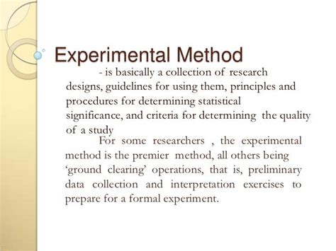 what is experimental method of teaching