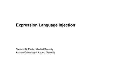what is expression language injection