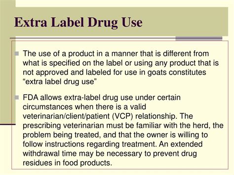 What Is Extra Label Drug Use And When Is It Allowed