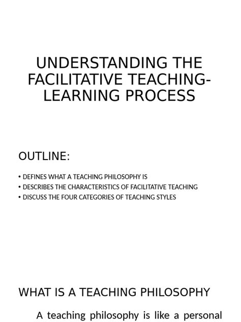 what is facilitative teaching learning process