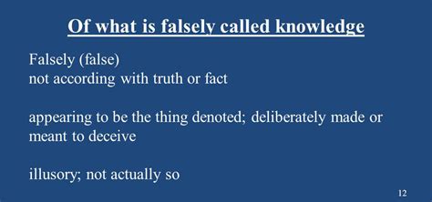 what is falsely called knowledge