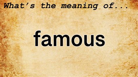 what is famous meaning