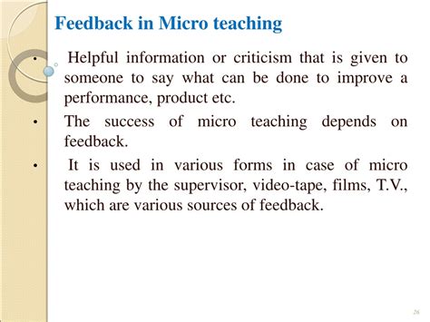 what is feedback in micro teaching