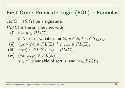 What Is First Order Predicate Logic