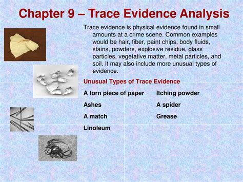 what is forensic trace evidence analysis
