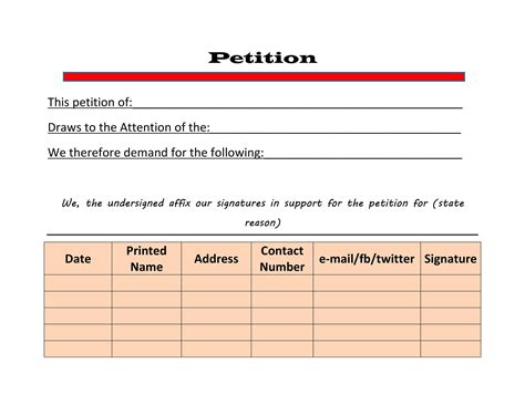 what is form for notice of petition