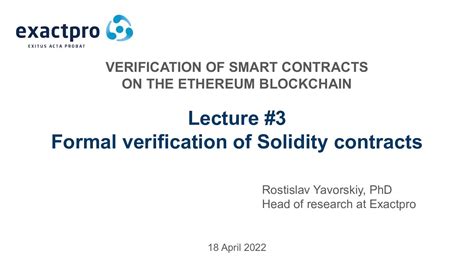 what is formal verification of solidity