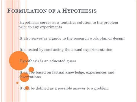 what is formulation of hypothesis in research