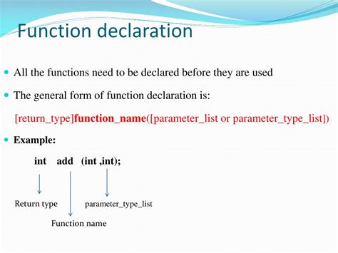 what is function declaration