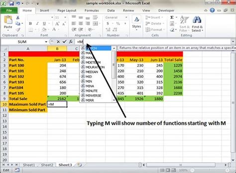 what is function explain types of functions in excel with example