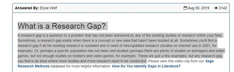 what is gap bridge of the study in research example