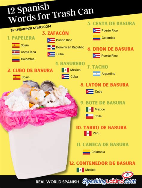 what is garbage can in spanish