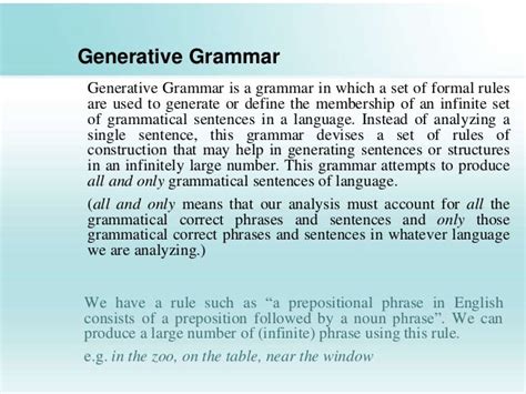 what is generative syntax