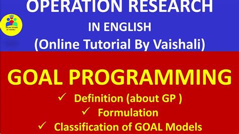 what is goal programming in operation research