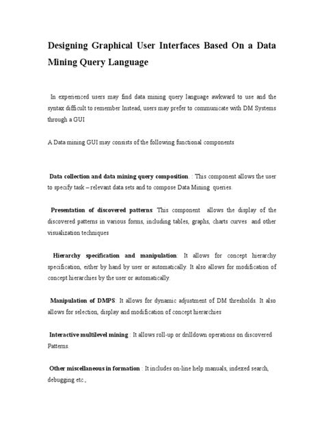 what is gui based data mining query language