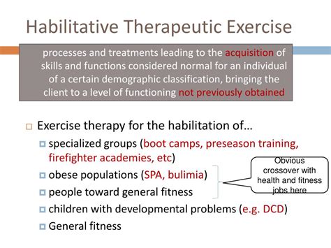 what is habilitative exercise