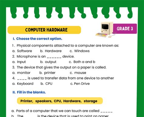 what is hardware in computer for class 3