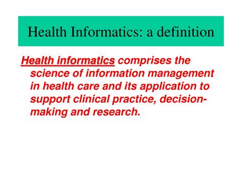 what is health informatics definition