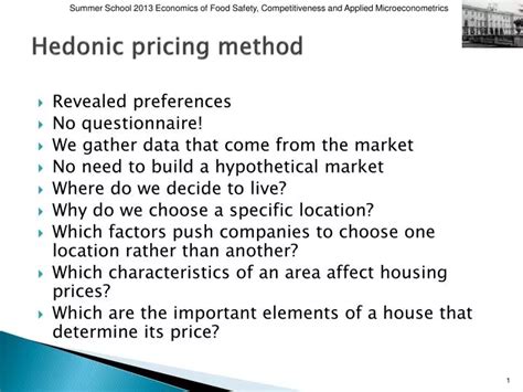 what is hedonic pricing method