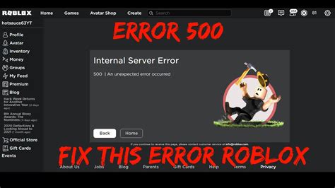 what is http error 500 roblox