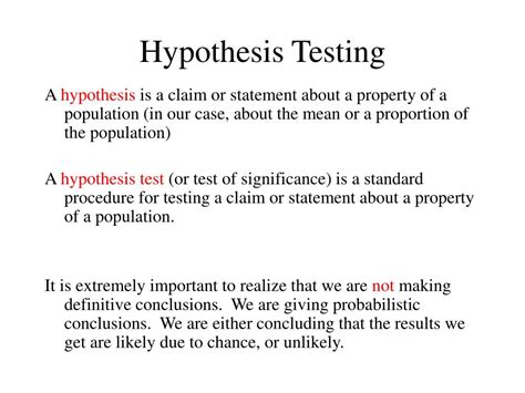 what is hypothesis testing ppt