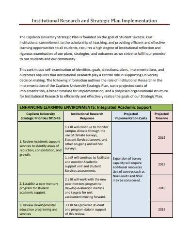 what is implementation plan in research