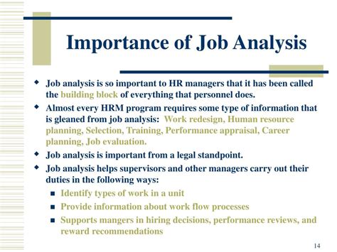 what is importance of job analysis