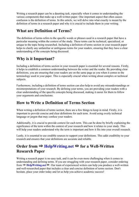 what is in definition of terms in research