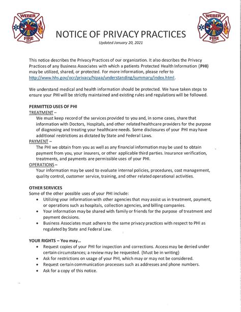 what is in the notice of privacy practices