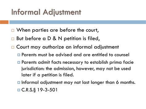 What Is Informal Adjustment