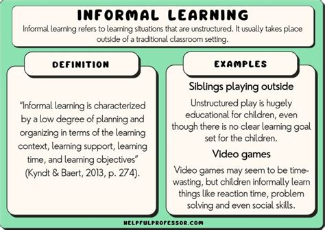 what is informal education and examples