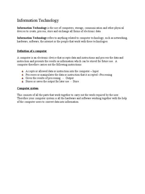 what is information technology in computer pdf