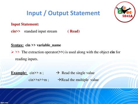 what is input output statement in visual programming