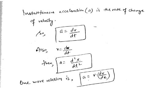 what is instantaneous acceleration class 11