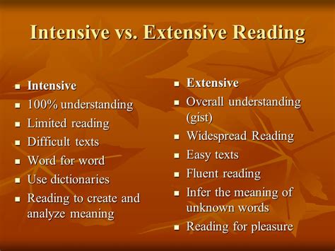 what is intensive reading with example pdf