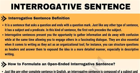 what is interrogative sentence definition and examples