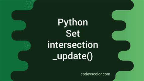 what is intersection_update in python