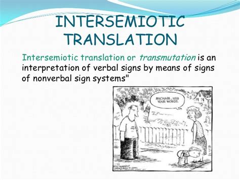 what is intersemiotic translation with example