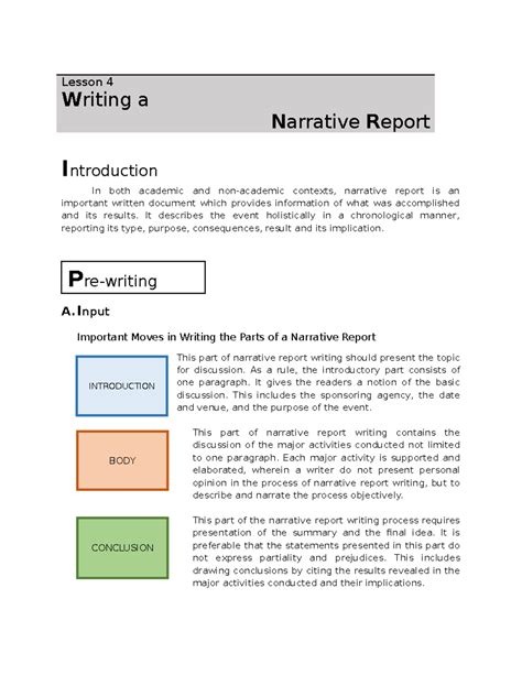 what is introduction in narrative report