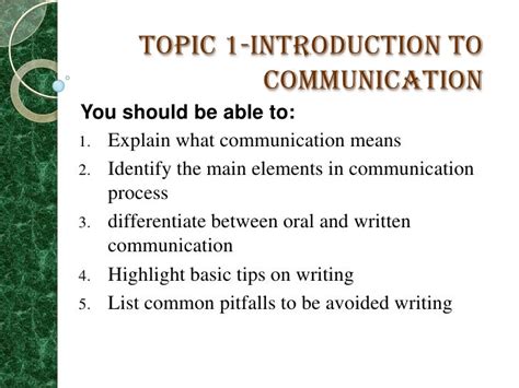 what is introduction to communication class