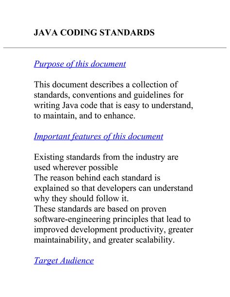 what is java coding standards