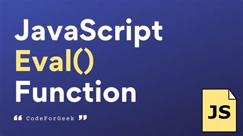 What Is Javascript Eval