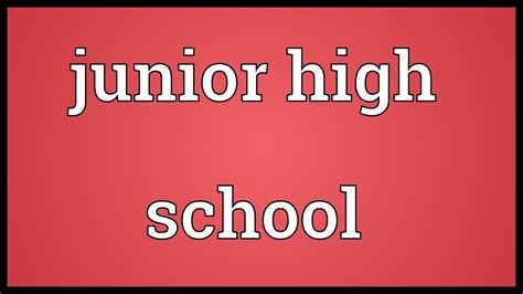 what is junior high meaning
