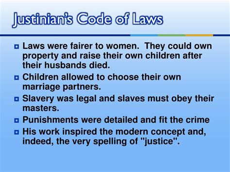 what is justinian's code of laws