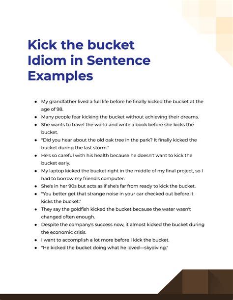 What Is Kick The Bucket An Example Of