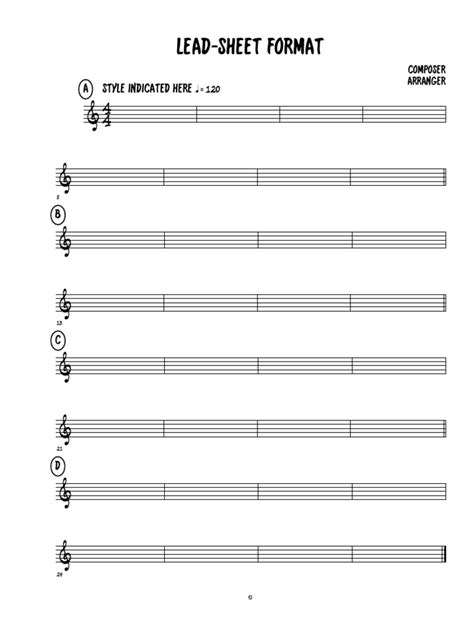 What Is Lead Sheet Format