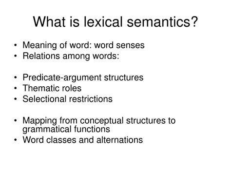 what is lexical semantics