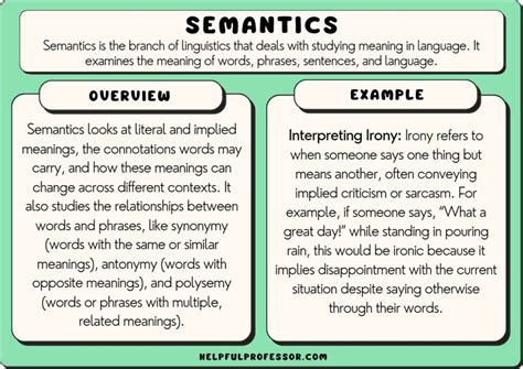 what is lexical semantics with examples